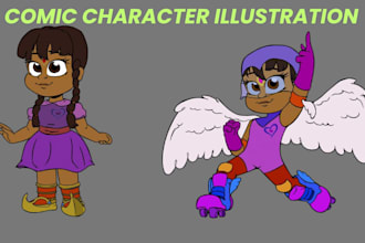 design custom comic character illustration, cartoon art and comic book artwork