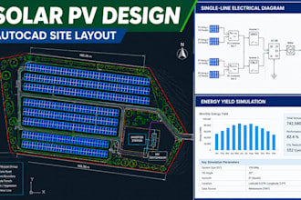 design professional 2d solar pv panel array layouts and site plans in autocad