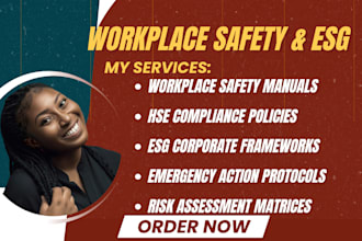 write your workplace health safety manual and corporate esg policies