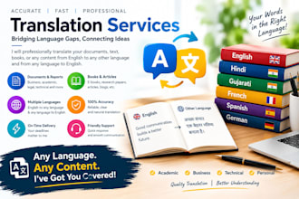 professionally translate english to any language and any language to english