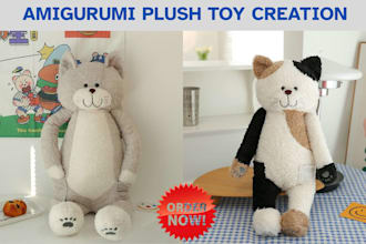 sew custom amigurumi plushies, teddy bear and stuffed animals using your pattern