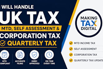 handle UK mtd income tax, corporation tax, self assessment and quarterly tax