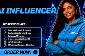 create a realistic ai influencer with comfyui, flux, lora and stable diffusion