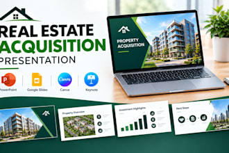 design real estate acquisition presentation, property investment powerpoint