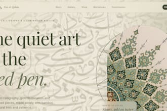 build an elegant portfolio for arabic calligraphy artists