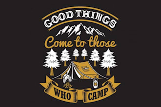 create a vintage premium summer camp adventure logo design