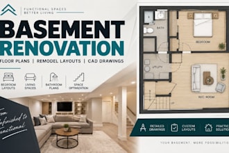 design basement renovation floor plans, remodel layouts cad drawings