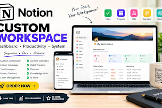 build a custom notion workspace, dashboard and productivity system