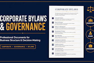 draft corporate bylaws and governance documents for your business