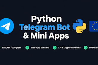 develop a python telegram bot or telegram mini app backend