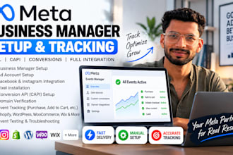 set up meta ads, bm, and pixel conversion tracking
