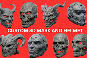 3d print and paint, ship custom 3d mask 3d helmet cosplay armor halloween mask