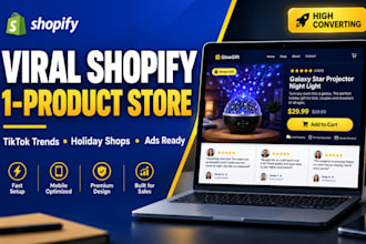 build viral shopify single product store for holiday gifts