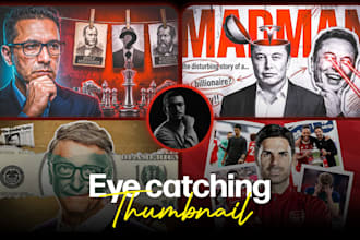 design premium thumbnails for documentary channels,football