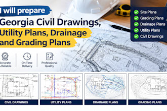 create georgia civil utility, drainage, grading contour and site plans