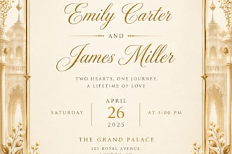 design beautiful wedding invitation card for your special day