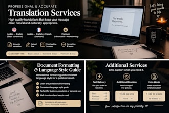 translate write content in arabic, french and english