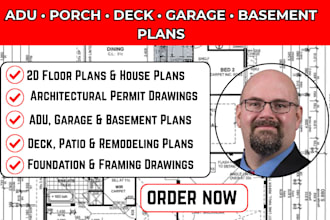 draw adu porch patio deck shed garage basement