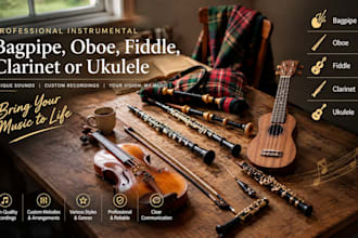 record live bagpipe, oboe, fiddle, clarinet, or ukulele for your song