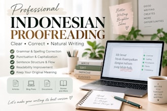 proofread and edit indonesian text professionally