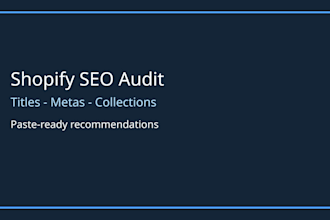 audit and fix your shopify SEO titles metas and collections