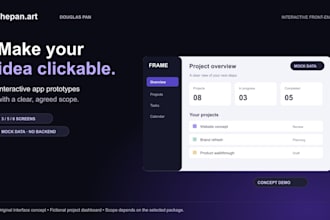 create a clickable frontend app prototype with HTML CSS and javascript