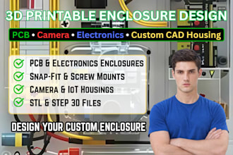 design a 3d printable enclosure for pcb, camera or electronics