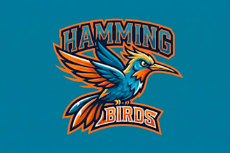 design amazing hamming bird mascot logo
