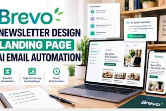 do brevo newsletter design email flows, brevo landing page, ai email automation