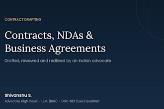 draft or review your contract, nda or business agreement