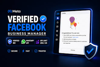 create verified fb business manager with unlimited spending limit ad account