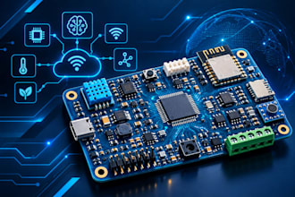 iot device pcb, edge ai embedded system with sensors, mcu and firmware