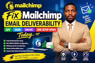 fix mailchimp email deliverability spf, dkim, dmarc, and dns setup issues today