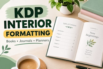 professionally design KDP book interior, journal and planner
