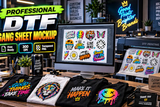 create custom dtf gang sheets print ready in any size
