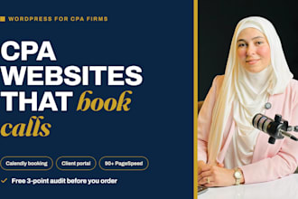 design a modern accountant, CPA or financial advisor website that converts