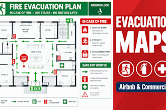 design a emergency evacuation maps and fire escape plans