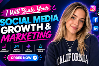 be your professional social media marketing manager for social media growth