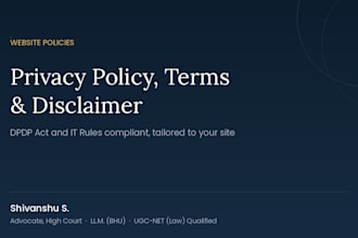 write your privacy policy, terms and conditions and disclaimer