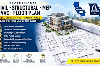 civil structural engineering mep hvac floor plan in california missouri