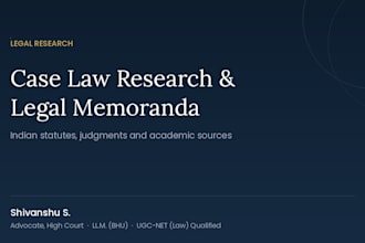 do legal research and write a case law memo or legal article