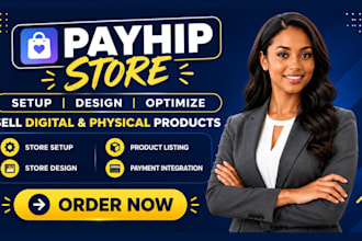 design payhip website or setup payhip store to sell digital and physical product