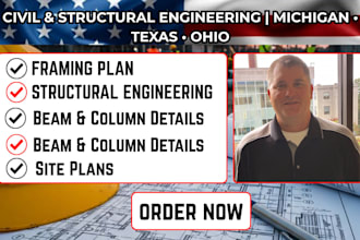 do michigan texas ohio site plan blueprint civil engineer structural engineer