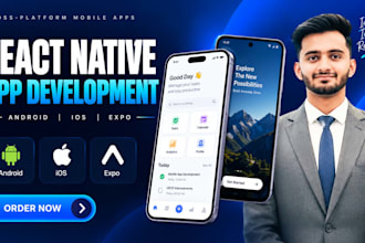 develop a react native app for android and ios using expo