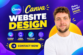 design professional canva website for brand canva landing page website design