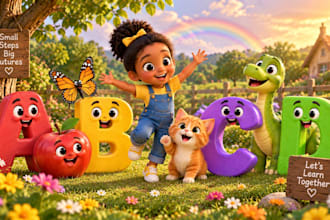 create ai alphabet animation abc phonics learning videos for kids