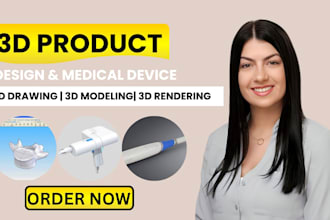 design 3d medical device, diagnostic wearable and medical equipment cad models