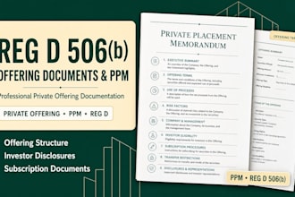 draft sec compliant regulation d 506b offering documents and ppm