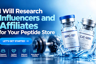 research influencers and affiliates for your peptide store