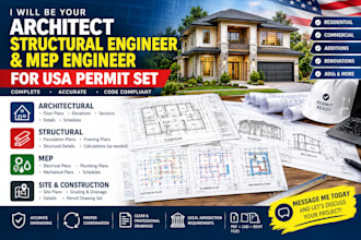 architect, be your structural engineer, mep engineer for USA permit set